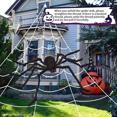 Large 79″ Spider 280 LED String Light Outdoor timer Halloween Party decoration