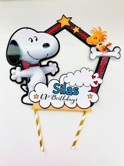 Personalized Snoopy Theme Cake Topper