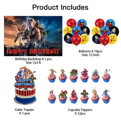 He-Man Party Supplies Set Balloons Cake Toppers Banner Birthday Decor