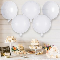 20 Pcs White Round Shaped Balloons,18 Inch Round Foil Balloon,Giant Round Myl…