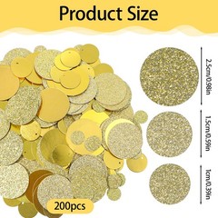 200 PCS Gold Confetti Glitter Round Dots Scatter Table Party Decor
