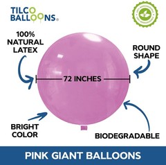 TILCO BALLOONS | 72 Inch Giant XL Balloons Pink | Extra Large Jumbo Party Bal…