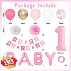 Ouddy Life Pink 1st Birthday Decor