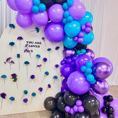 Black Purple Teal Blue Balloons,12 Inch Metallic Blue Purple Teal Blue Confetti