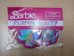 Barbie Party Decor Set: Pink Tablecover (54×96), Party Banner & Drink Pouches