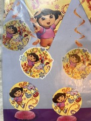 NIP Vintage 2012 Dora The Explorer Decoration Birthday Party Kit Boots 7 Pieces