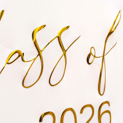 Class of 2026 Golden Decal | Graduation Party Decoration, Balloon Arch Stickers,