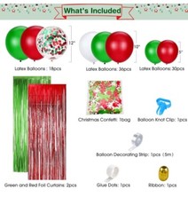 Christmas Party Supplies Decorations kit – 149 Pcs foil ballons banner Confetti
