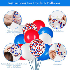 Blue White and Red Birthday Decorations, Patriotic Party Supplies Kit for Men Wo