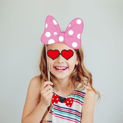 25Pcs Cartoon Photo Booth Props with Stick, Mini Mouse Themed Selfie Props Mouse