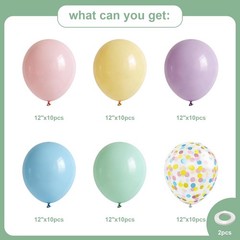 Pastel Balloons 12 Inch Macaron Pink Blue Green Purple Yellow Pastel Rainbow …