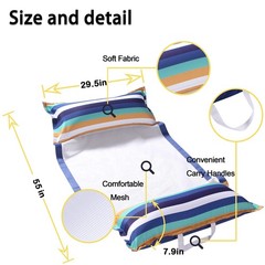 Pool Hammock Floats, XL, 2Pack Inflatable Water Floaties 4-in-1 (Saddle, Loun…