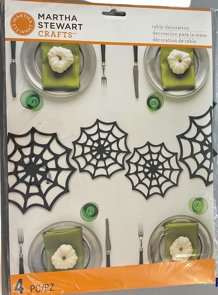Martha Stewart Crafts Table Decor Halloween Spiderweb Place Mats Felt NEW 2 Pkgs