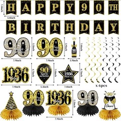 90th Birthday Decorations for Men Women, 21pcs the 1936 Banner Balloon Party…