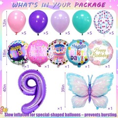 9th Pink and Purple Birthday Decorations,In My Birthday Era Banner Number 9 B…