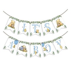 Winnie IT’S A Boy Banner for Baby Shower Decorations Boys Multicolor