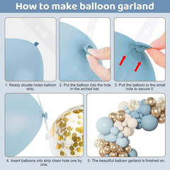 Amandir 153Pcs Dusty Blue Balloon Garland Arch Kit, Different Sizes 18 12 10 5 I
