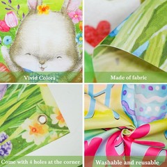 Happy Easter Door Cover Spring Easter Bunny Door Cover Egg Easter Door Banner Pa