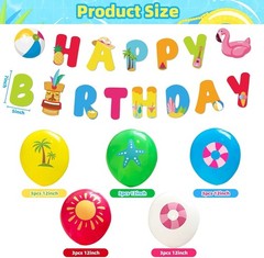 Summer Party Decotrations Pool Partys Decor Beach Theme Party Supplies Includ…