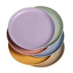 CAMBUY Wheat Straw Plates Lightweight Unbreakable Small, Small Multicolour