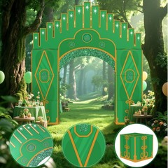 Bucherry 7 Pcs Emerald Cardboard Castle Green Wizard Playhouse Large Wizard P…