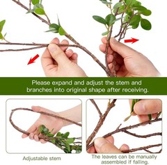 Sggvecsy 43’’ 6Pcs Artificial Ficus Branches Faux Leaf Spray 6 Pieces, Green