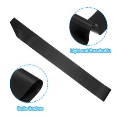2Pcs 63″x4″ Blank Satin Sash DIY Plain Sash Prom Queen Sashes Black