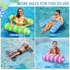2 Pack Pool Float Adults 4-in-1 Water Hammock Float,Saddle, Drifter,Lounger I…