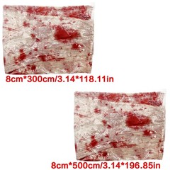 Spooky Blood Stained Gauze Fabric for Halloween Festivities and Scary Themes