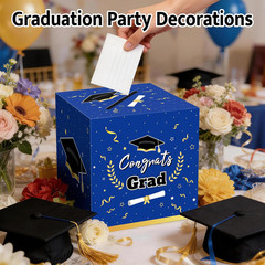 Graduation Decorations 2026 Blue Graduation Card Box Graduation Party Decoration