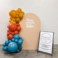 Retro Blue Yellow Orange Balloons, 12 Inch here come balloon Blue and Orange …