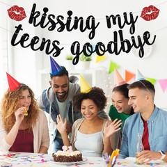 Kissing My Teens Goodbye Banner, Happy 20Th Birthday Decorations, Funeral for