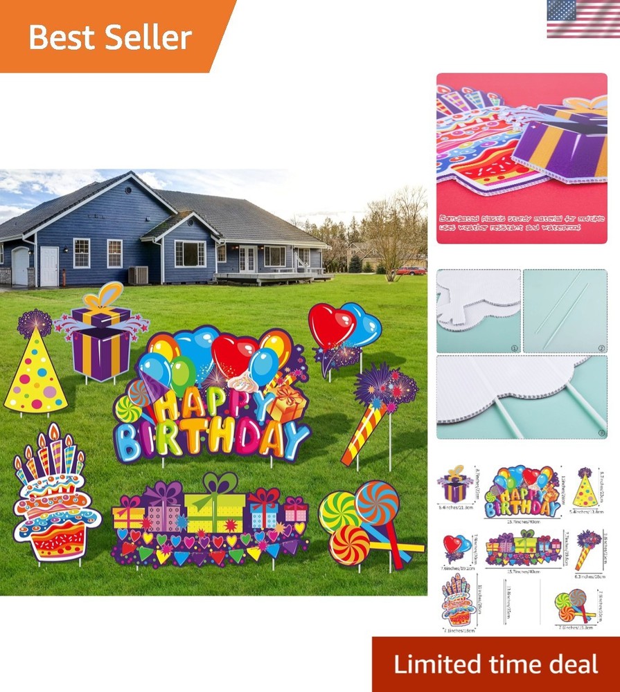 Reusable 8 Pack Birthday Yard Signs – Cheerful Decorations for Any Celebration