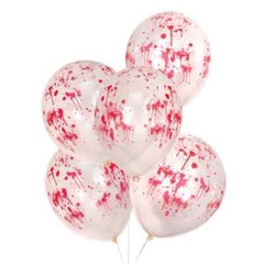 Pack Of 5 Blood Splat Balloons Halloween Decoration Party Photo Booth Props