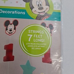 Mickey Mouse String Decorations First Birthday Party 7 Ft Long Six Pieces