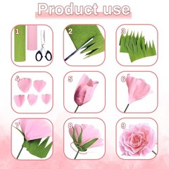 42 PCS Crepe Paper Flower Kit Roll Floral Tape Iron Wire Crafts Wedding DIY