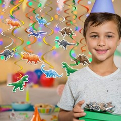 Dinosaur Party Decorations 24PCS Watercolor Hanging Swirls for Kids’ Birthdays