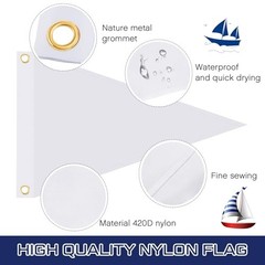 White 12×18 Inch Nylon Pennants Flags – Blank Flags 12×18 Inch Outdoor Pennants