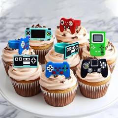 LcingTify Video Game cupcake rings 24 pcs