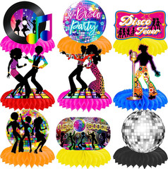 10Pcs 70S Disco Honeycomb Centerpieces Disco Fever Party Decorations Dancing Que