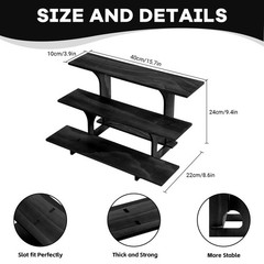 Wooden Display Riser Stand 3-Tier Rectangular Cupcake Rack Portable Shelf Rack