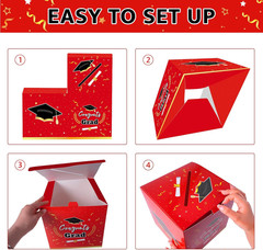 Graduation Decorations 2026 Red Graduation Card Box Graduation Party Decorations