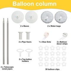 Balloon Column Kit Set of 2, 2 Set Balloon Table Stands, 6.56 Ft Reusable Met…