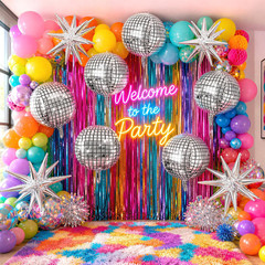 Disco Ball Balloons for 70S Disco Party Decor, 22 Inch Large 4D Metallic Silver
