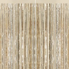 Champagne Gold Foil Fringe Backdrop Curtains Tinsel Party Door Streamers 2 Pack