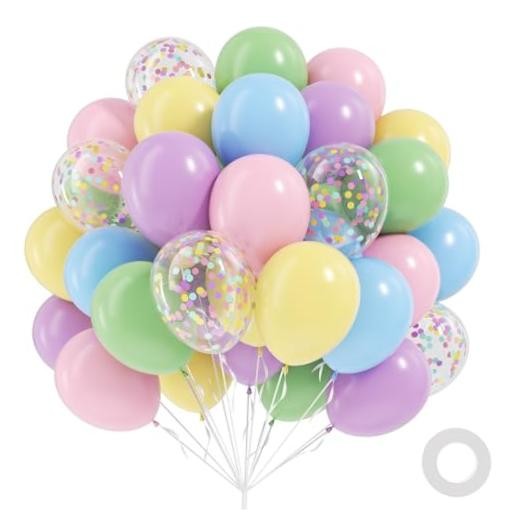 60pcs Balloons 12inch, Colorful Rainbow Light Pink Green Blue Purple Pastel