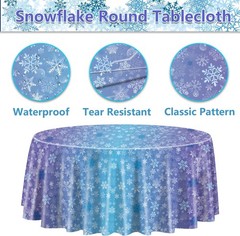 2 Pack Snowflake Tablecloths, 87×51» Plastic Blue Purple Snowflake Table Cover
