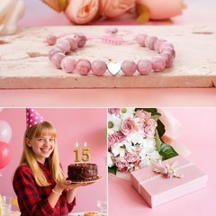 Charming Pink Heart Bracelet with Adjustable Size – Birthday Gift for Daughters