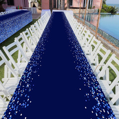 6Pcs Blue Silver Tablecloths Disposable Plastic Denim Diamond Party Decorations
