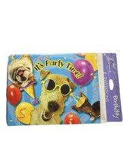 Vintage Hallmark Birthday Party Invitations Dogs Sealed 8 Count NOS Funny Puppy